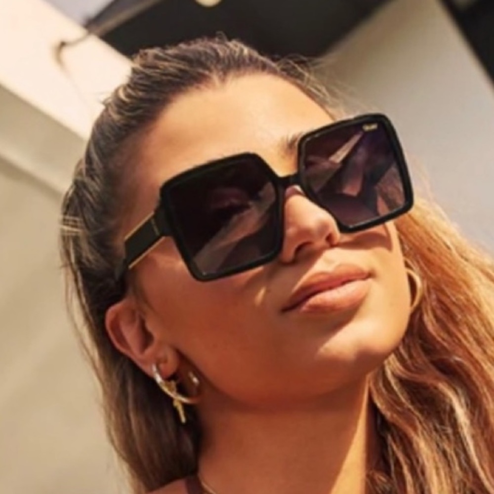 Quay Australia Almost Ready Polarized Square Black Sunglasses